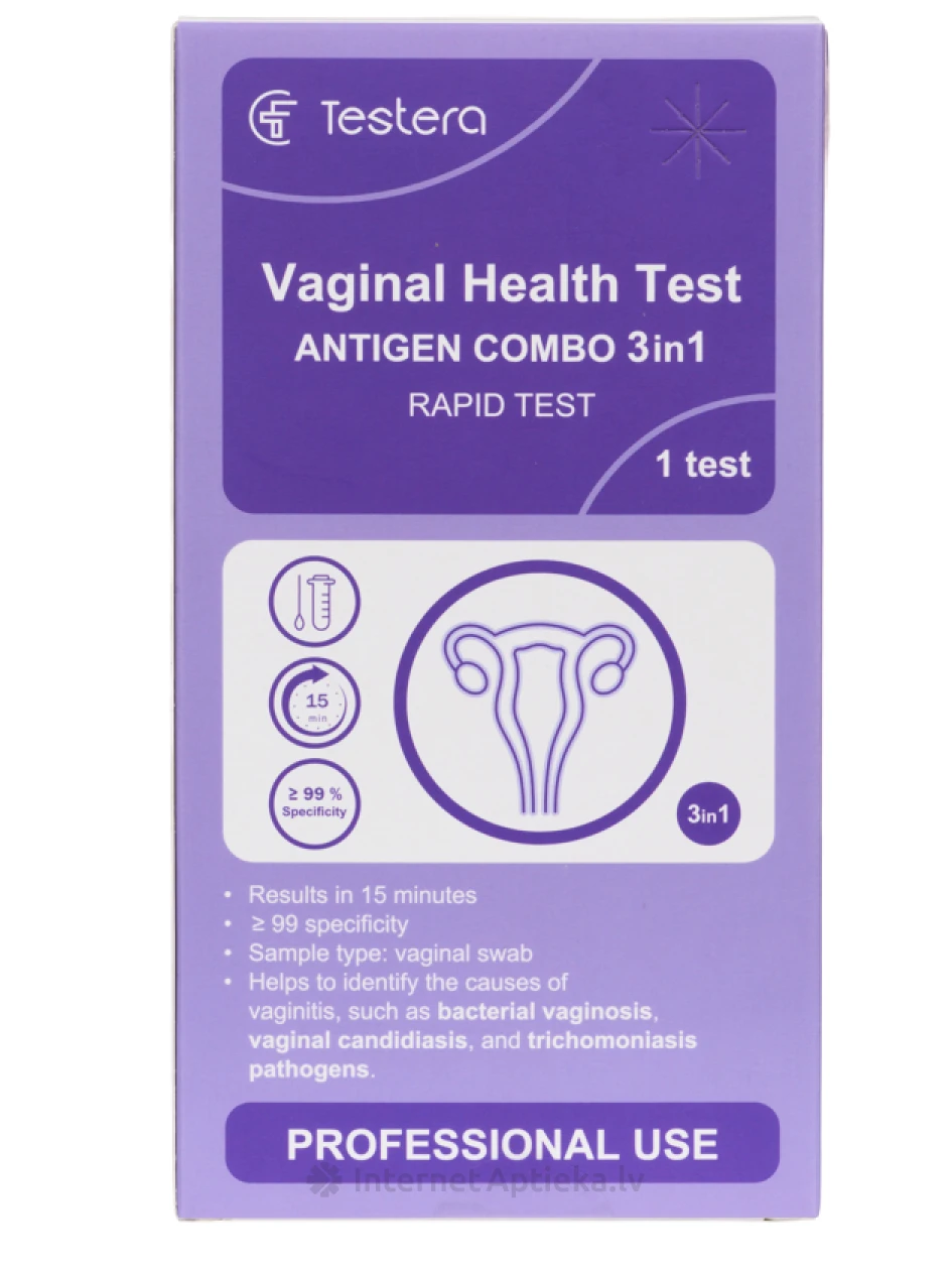 Testera tupe tervise testid (Candida/Trichomonas/Gardnerella), 1 tk | internetaptieka.lv