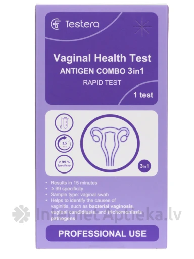 Testera tupe tervise testid (Candida/Trichomonas/Gardnerella), 1 tk | internetaptieka.lv