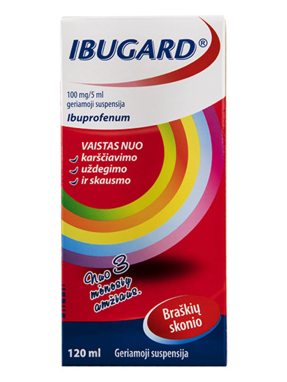 Ibugardi suspensioon 100 mg / 5 ml, maasikas, 120 ml | internetaptieka.lv