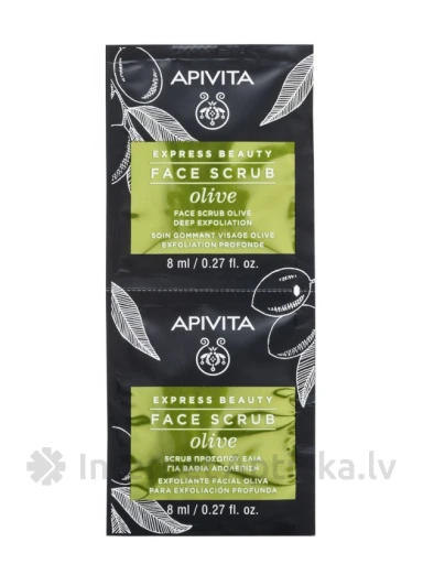 APIVITA EXPRESS veido šveitiklis giliai eksfoliacijai su alyvuogėmis, 2 x 8 ml | internetaptieka.lv