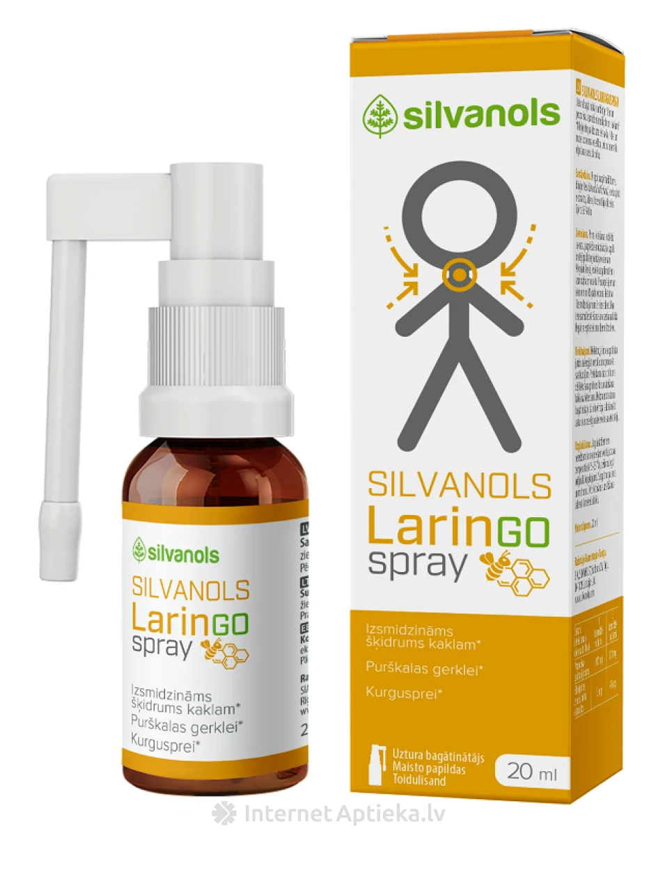 Silvanols Laringo Spray, 20 ml | internetaptieka.lv