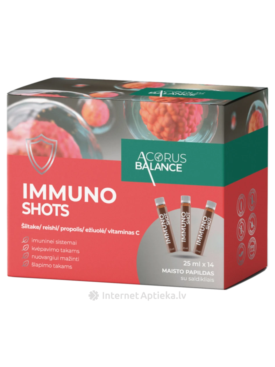 Acorus Balance Immuno Shots 25 ml, 14 gb. | internetaptieka.lv