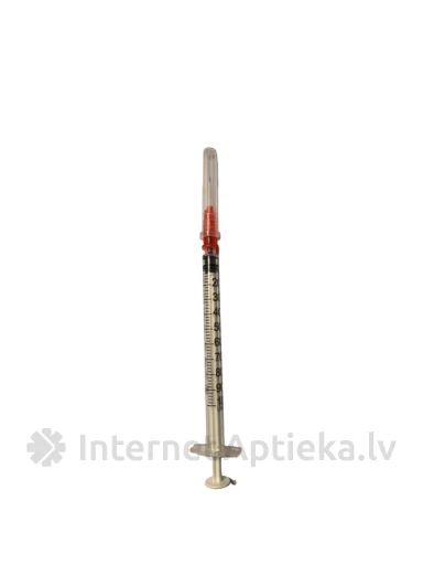 Šļirce 1 ml insulīna 29 G ar noņemamu adatu 0.33 x 13 mm, 100 gb | internetaptieka.lv