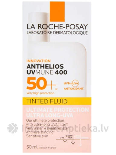 La Roche Posay Anthelios Uvmune SPF 50+ näovalgusvedelik tooniga, 50 ml | internetaptieka.lv