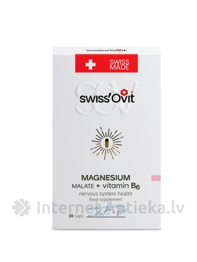 Swiss´Ovit Magnesium Malate 150mg + Vit. B6, 30 kapsulas | internetaptieka.lv