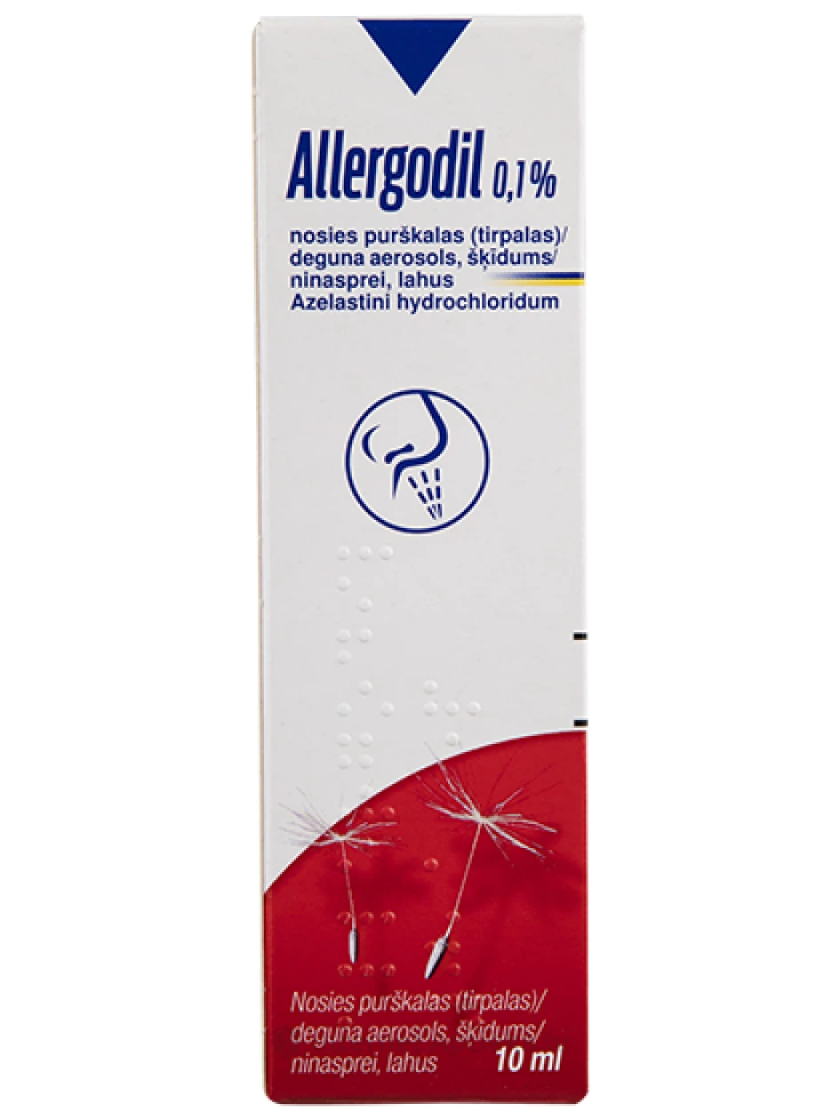 Allergodil 0.1% deguna aerosols, 10 ml | internetaptieka.lv