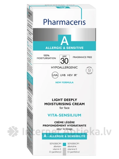 PHARMACERIS A VITA-SENSILIUM SPF30 легкий, глубоко увлажняющий крем для лица, 50 мл | internetaptieka.lv