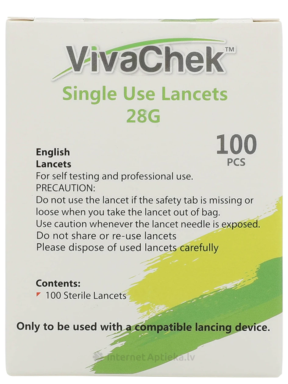 Vivachek Ino ланцеты, 100  гб. | internetaptieka.lv