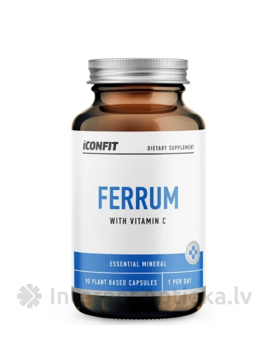 ICONFIT Ferrum with C Vitamin (Bioactive iron diglycinate) 20mg, 90 kapsulas | internetaptieka.lv