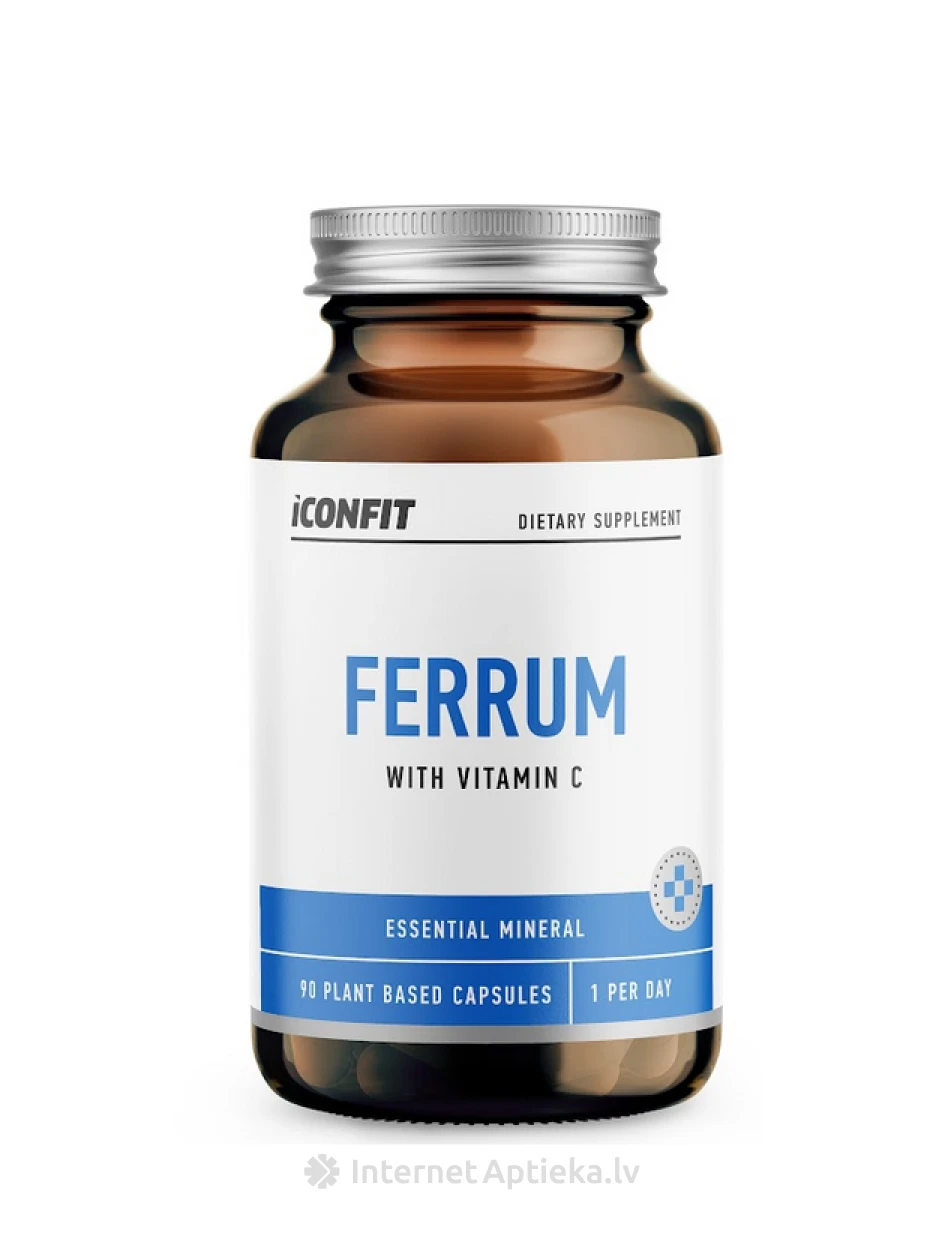 ICONFIT Ferrum with C Vitamin (Bioactive iron diglycinate) 20mg, 90 kapsulas | internetaptieka.lv