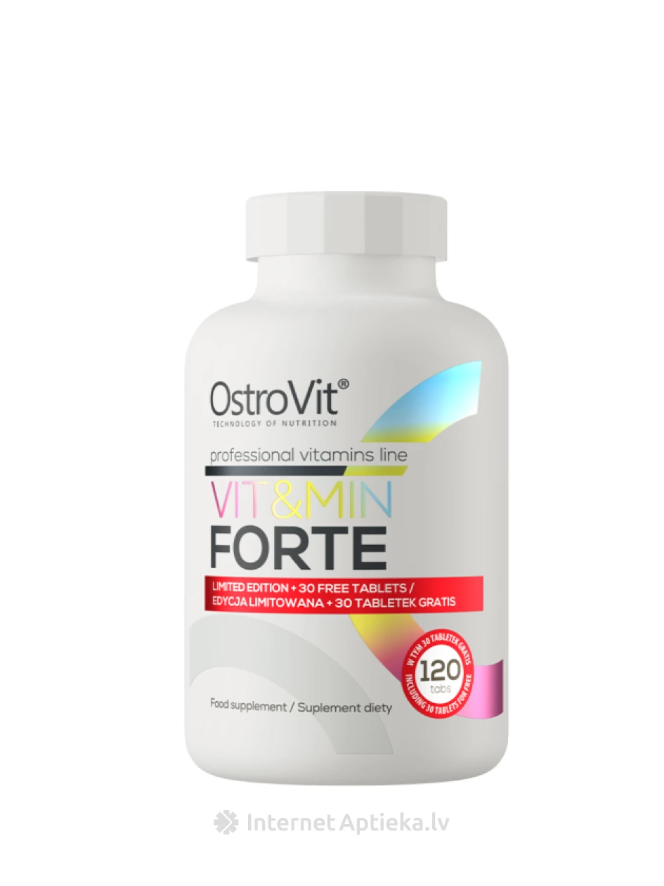 OstroVit tabletes Vit&Min FORTE, 120 gb. | internetaptieka.lv