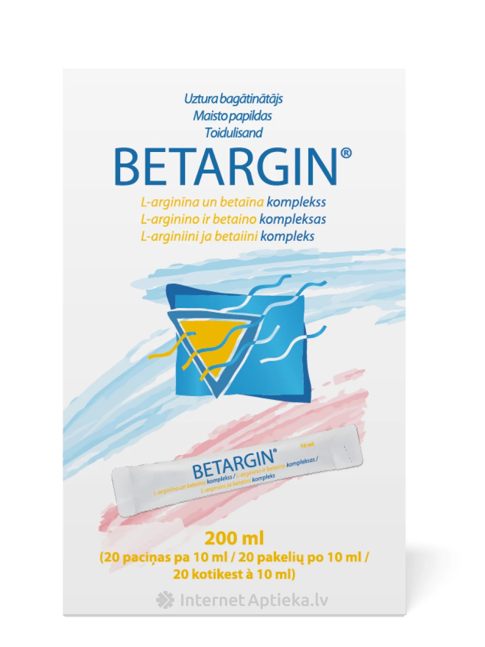 BETARGIN® paciņas, 20*10 ml | internetaptieka.lv