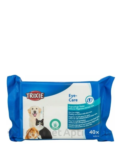 TRIXIE 35 Silmade hoolduslapid niisked salvrätikud loomade silmade hooldamiseks aloe veraga, 40 tk | internetaptieka.lv