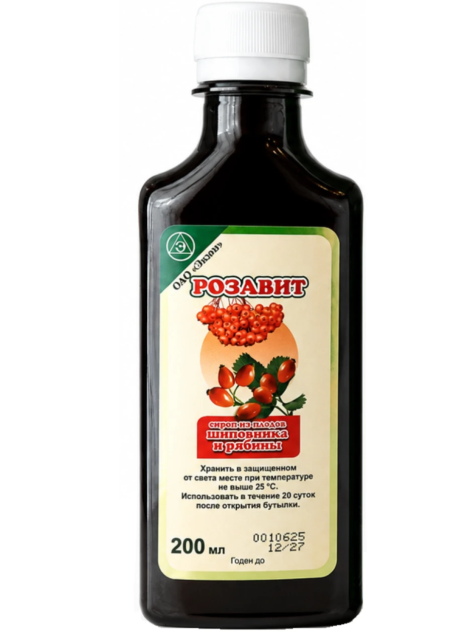 Rosavit sīrups ar mežrozīšu un pīlādžu ekstraktu, 200 ml | internetaptieka.lv
