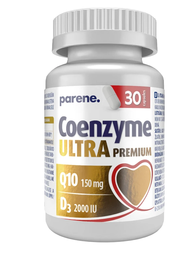 PARENE Coenzyme Q10 150 mg ULTRA PREMIUM kapsulas, 30 gab.