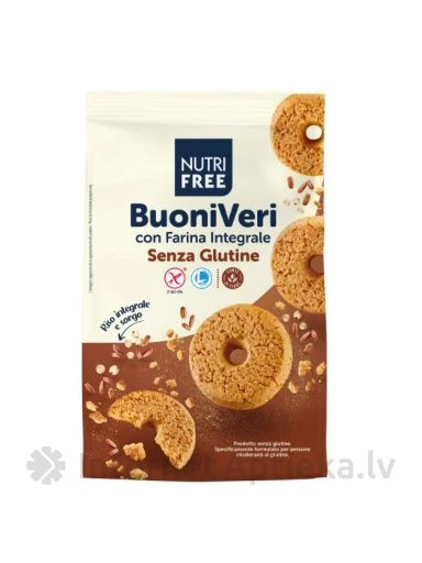 NUTRIFREE BUONI VERI bezglutēna apaļi pilngraudu cepumi, 250 g | internetaptieka.lv
