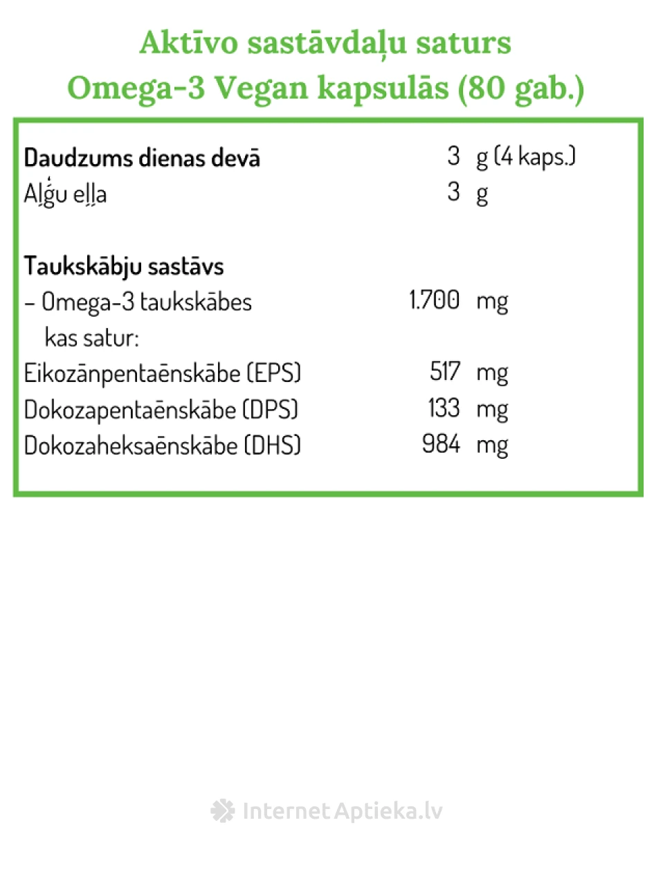NORSAN OMEGA-3 VEGAN, 80 capsules | internetaptieka.lv