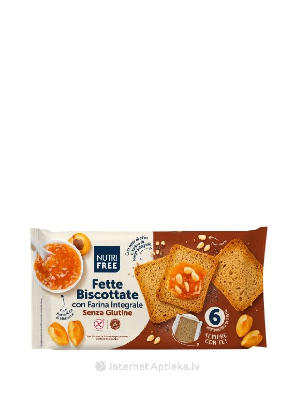 NUTRIFREE FETTE BISCOTTATE gluteenivabad täisterakuivikud, 225 g | internetaptieka.lv