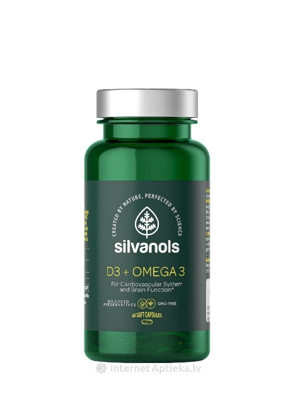 Silvanols D3 + Omega 3, 60 kapslit | internetaptieka.lv