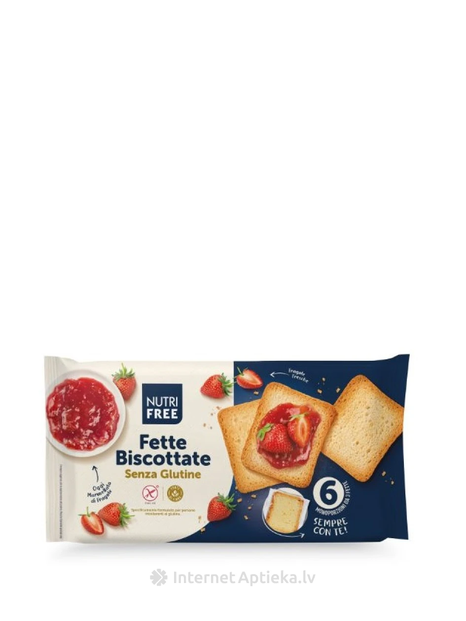 NUTRIFREE FETTE BISCOTTATE bezglutēna sausiņi, 225 g | internetaptieka.lv