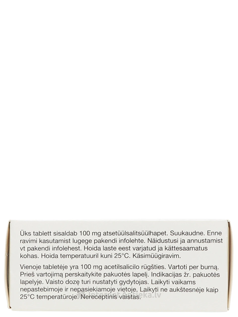 Aspirin Cardio 100 мг (аспирин), 98 таблеток | internetaptieka.lv