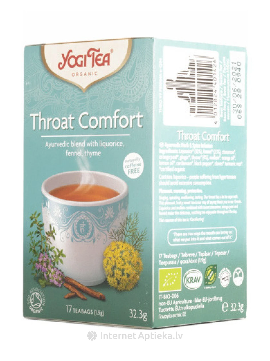 Чай Yogi Throat comfort, 30.6 г | internetaptieka.lv