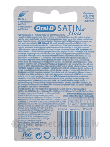 Oral-B Satin Floss Zobu diegs ar mentolu, 25 m | internetaptieka.lv