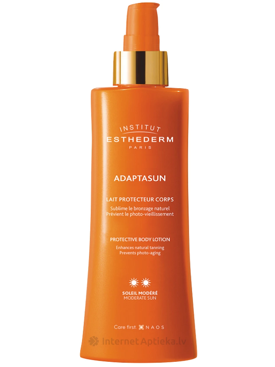 Institut Esthederm Adaptasun солнцезащитный лосьон для тела Moderate Sun, 200 мл | internetaptieka.lv