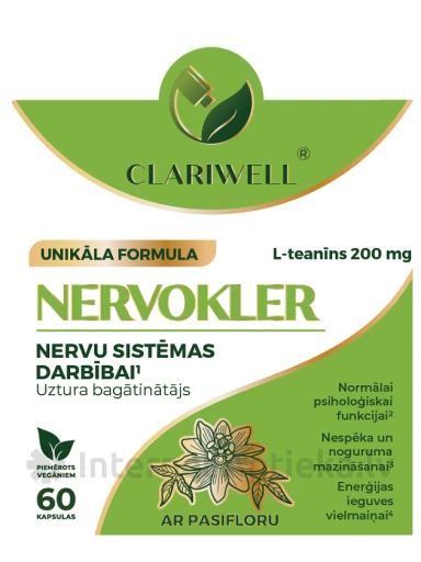 CLARIWELL Nervokler, 60 kapsulas | internetaptieka.lv