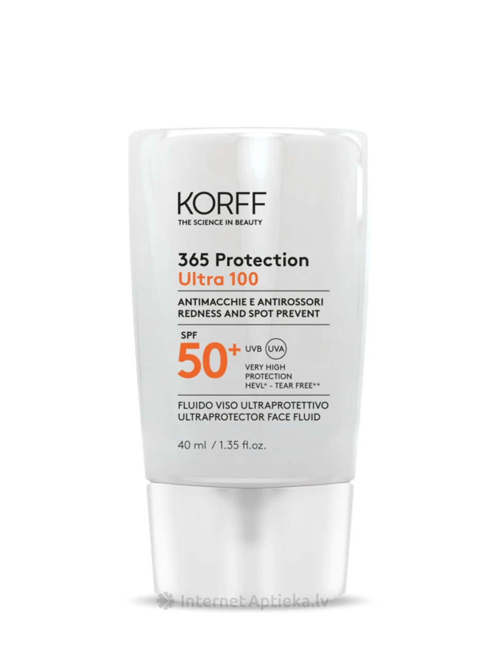 KORFF 365 PROTECTION SPF50+ ULTRA 100 fluīds, 40 ml | internetaptieka.lv