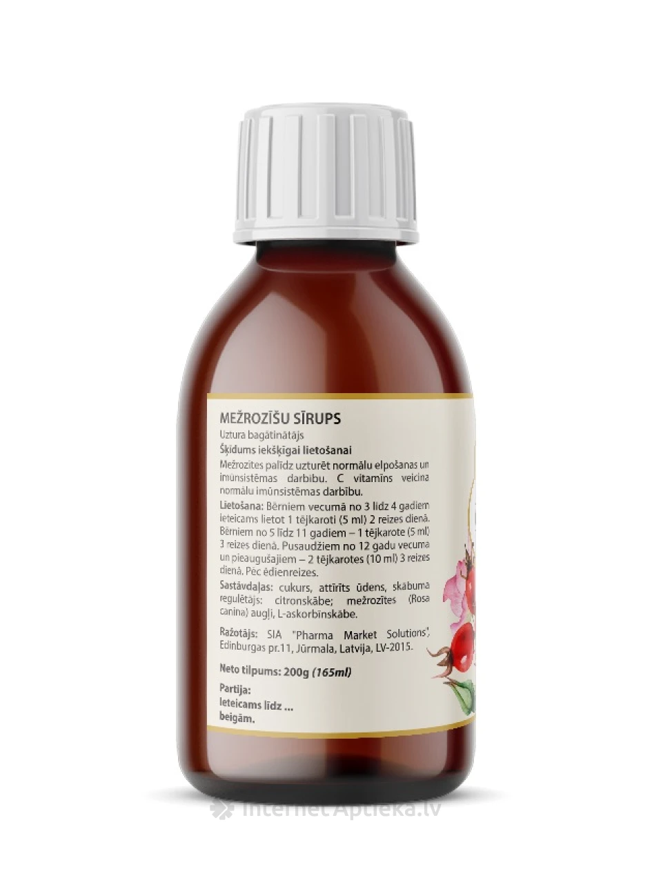 Roosivoolikusiirup suukaudne lahus, 165 ml | internetaptieka.lv