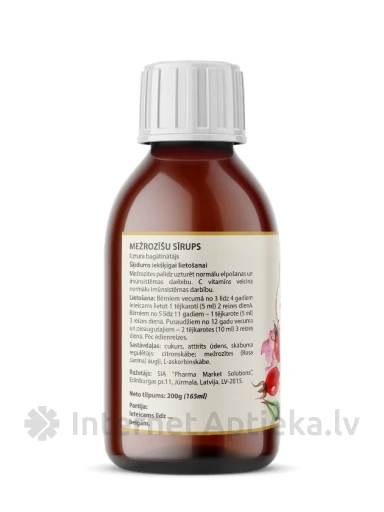 Roosivoolikusiirup suukaudne lahus, 165 ml | internetaptieka.lv