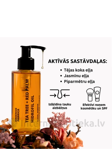 Arsenijs Fabrica Tea tree + red palm hydrophilic eļļa sejas mazgāšanai, 150 ml | internetaptieka.lv
