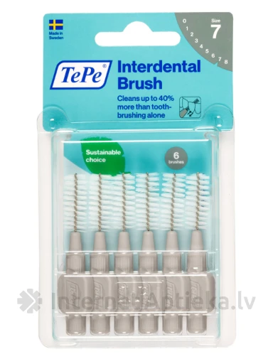 TePe Interdental Brush hambavaheharjad 1,3 mm, hall, 6 tk | internetaptieka.lv