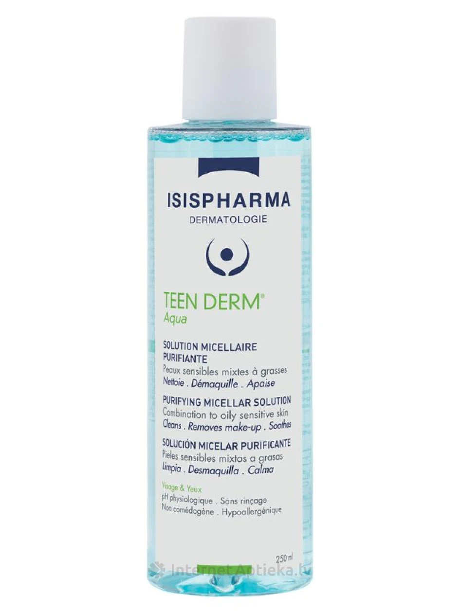 Мицеллярная вода для жирной кожи  Isispharma Teen Derm Aqua, 250 мл | internetaptieka.lv