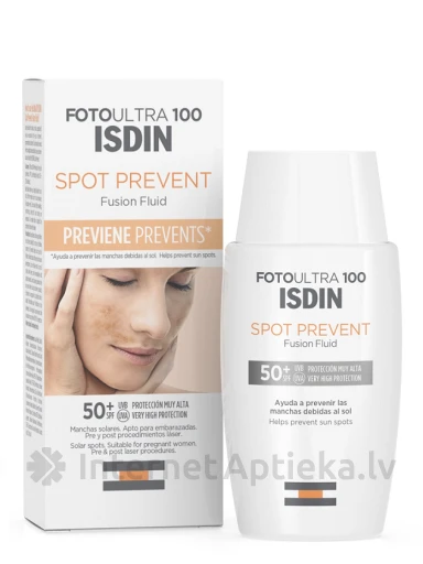 ISDIN FOTO ULTRA aizsargfluīds pret pigmentāciju SPF50+, 50 ml | internetaptieka.lv