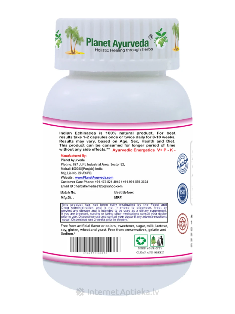 Planet Ayurveda® India ehhiaatsia, 60 kapslit | internetaptieka.lv