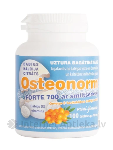Osteonorm Forte 700 mg ar smiltsērkšķi, 100 tabletes | internetaptieka.lv