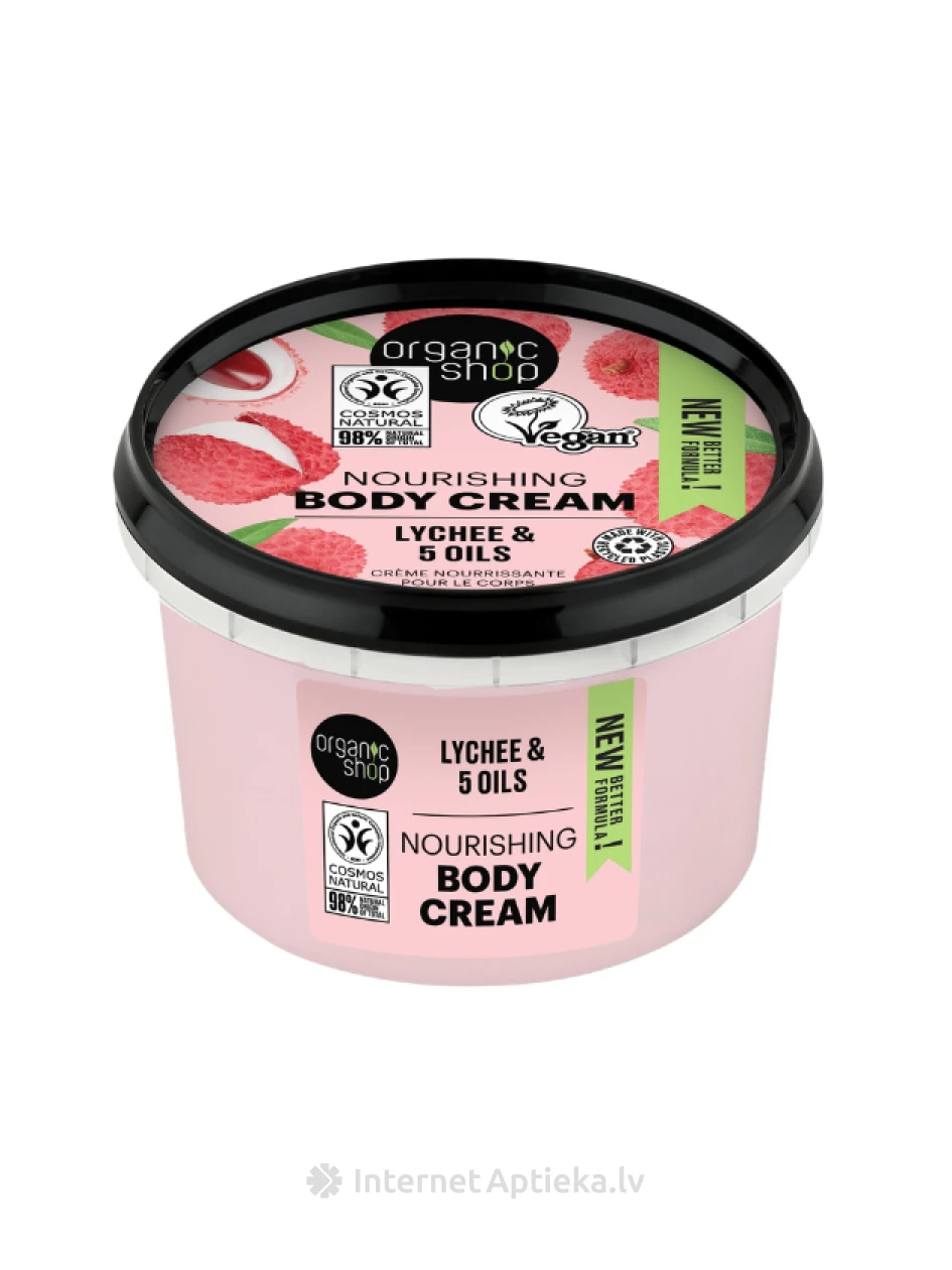 ORGANIC SHOP Maitinantis kūno kremas Liči, 250 ml | internetaptieka.lv