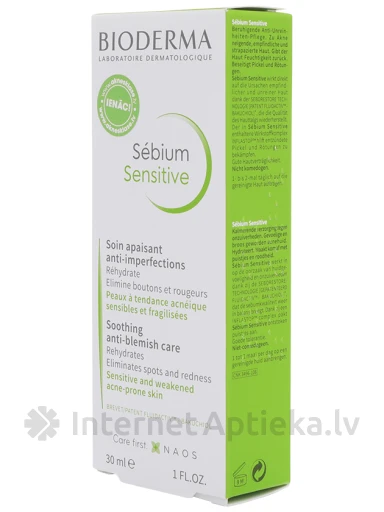 Bioderma Sébium Sensitive krēms jūtīgai ādai, 30 ml | internetaptieka.lv