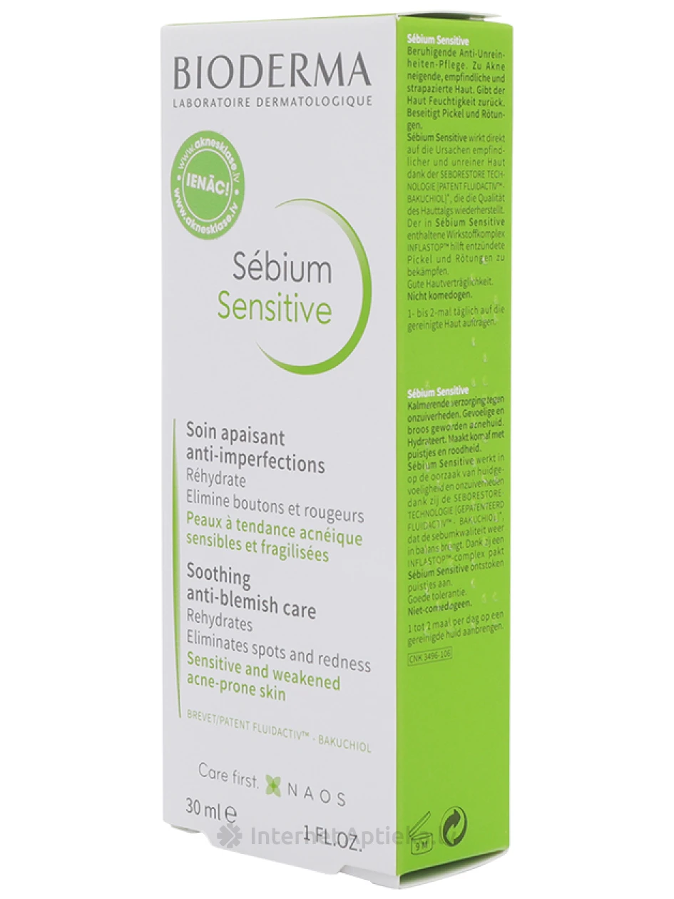 Bioderma Sebium Sensitive крем для чувствительной кожи, 30 мл | internetaptieka.lv