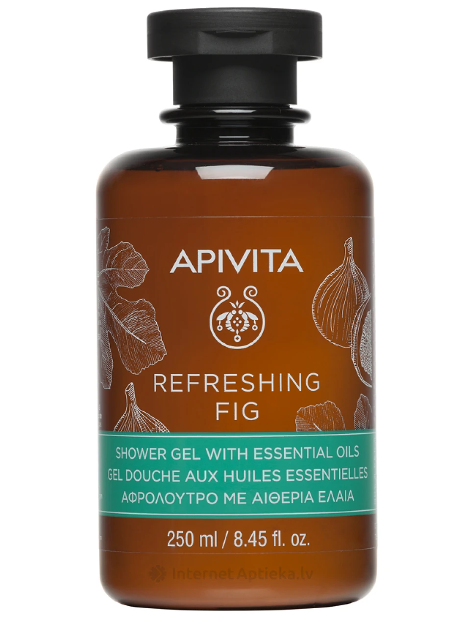 APIVITA REFRESHING FIG duššigeel eeterlike õlide ja viigiga, 250 ml | internetaptieka.lv