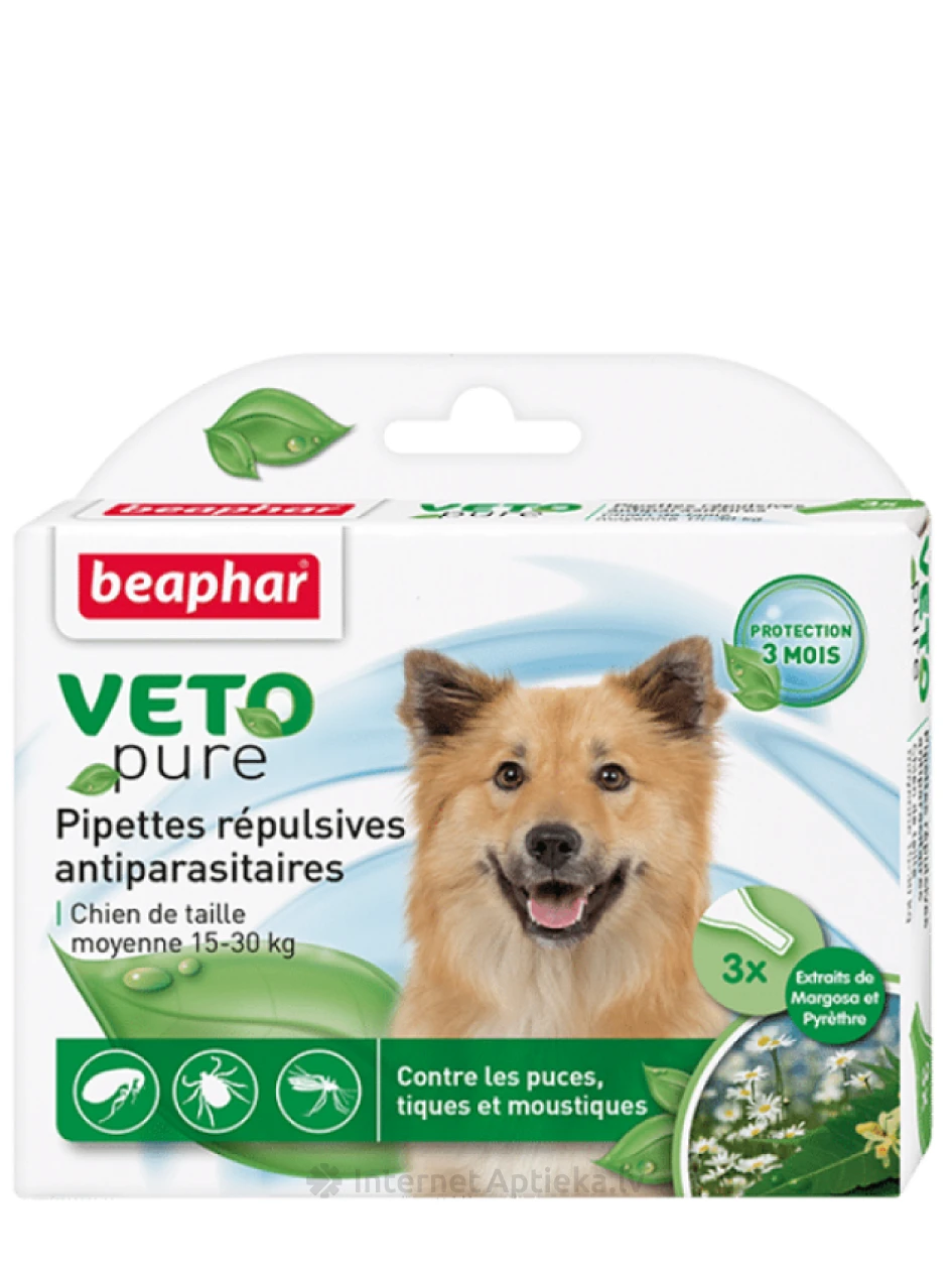 Beaphar Капли против блох, клещей и комаров для собак средних пород, 3 шт. | internetaptieka.lv