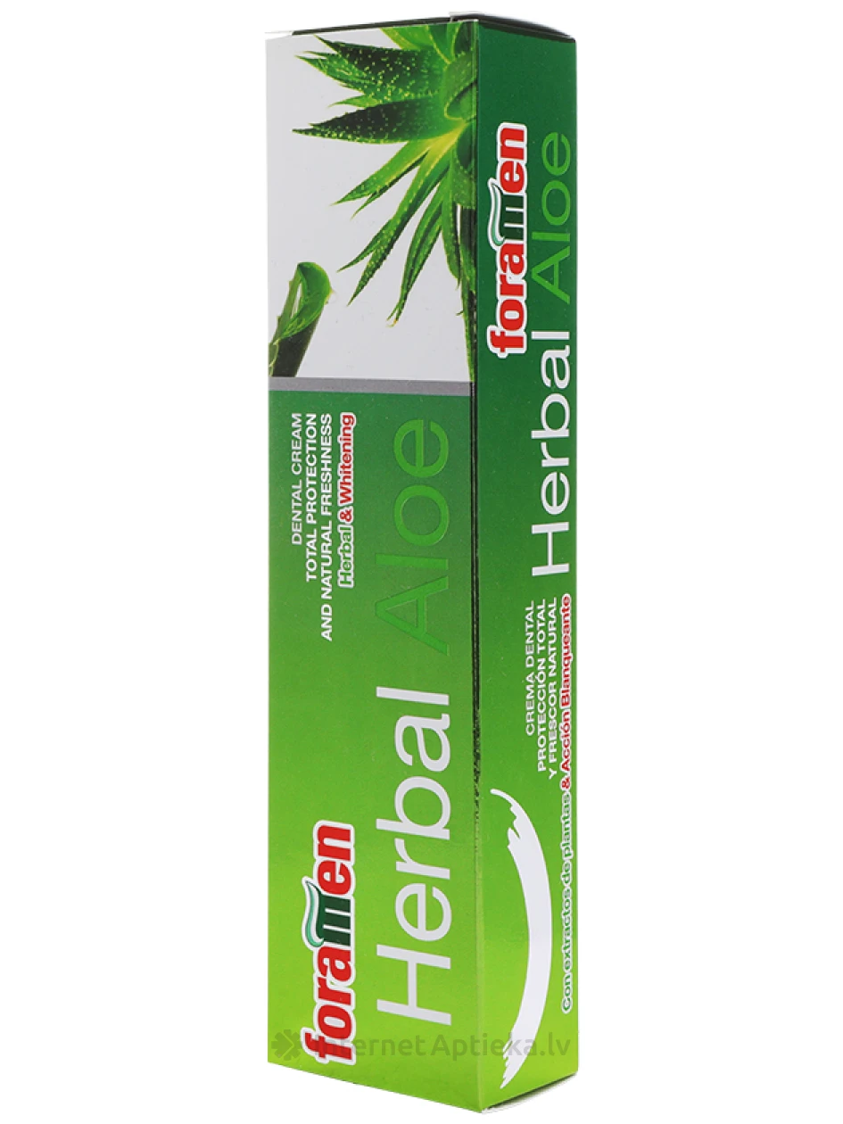 Foramen Herbal Aloe отбеливающая зубная паста тройного действия, 75 мл | internetaptieka.lv