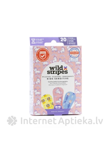 Wild Stripes Kids Sensitive Fantasy Пластыри, 20 шт | internetaptieka.lv