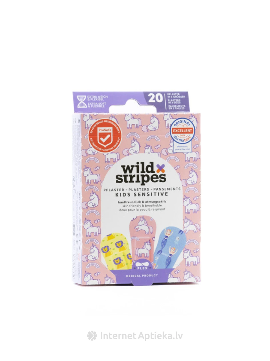 Wild Stripes Kids Sensitive Fantasy Пластыри, 20 шт | internetaptieka.lv