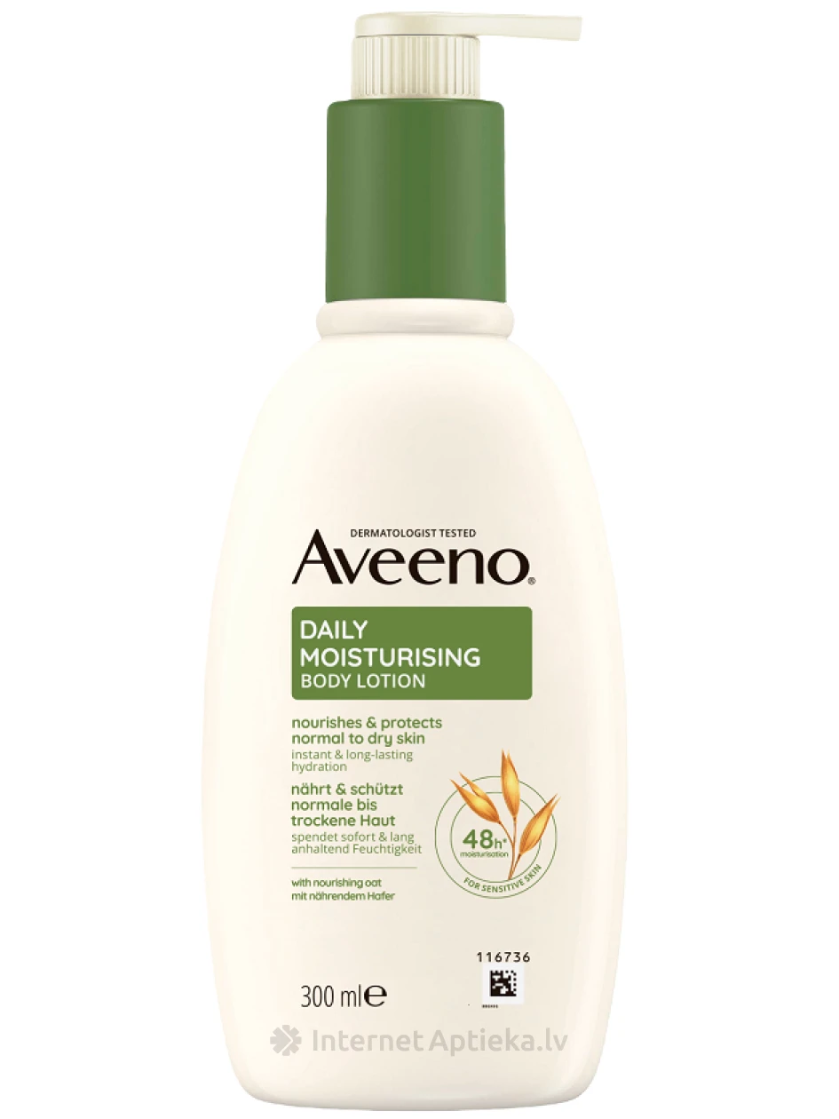 AVEENO Daily Moisturising losjons ķermenim bez smaržas, 300 ml | internetaptieka.lv