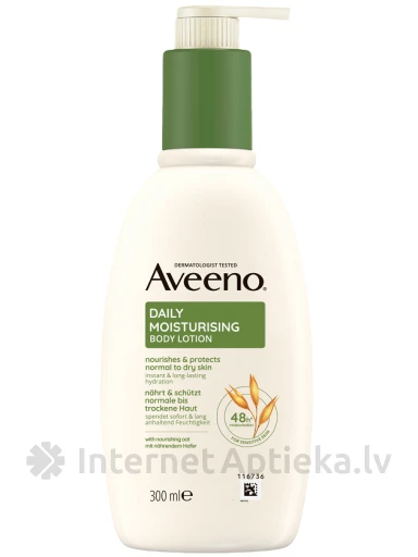 AVEENO Daily Moisturising losjons ķermenim bez smaržas, 300 ml | internetaptieka.lv