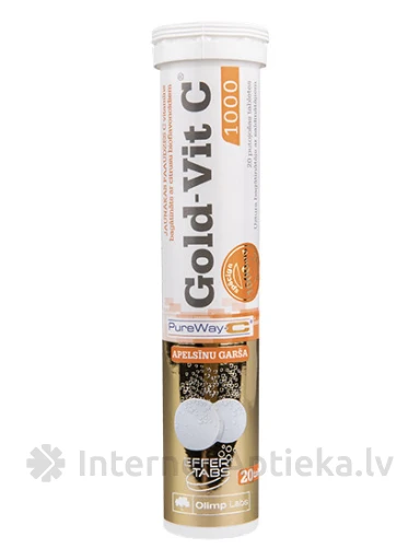 Olimp Labs Gold Vit C 1000 apelsinimaitsega, 20 kihisevat tabletti | internetaptieka.lv