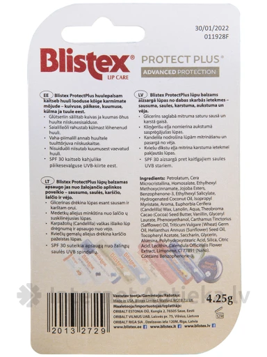 Blistex Protect Plus aizsargājošs lūpu balzams, 4.25 g | internetaptieka.lv